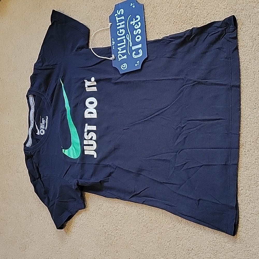 Nike Slim Fit T-Shirt Short Sleeve Medium Black Green White Just Do It
